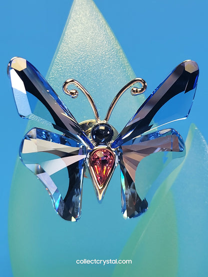 PARADISE BUGS OBJECT –ANSINA LIGHT SAPPHIRE BUTTERFLY & Leaf # 719183