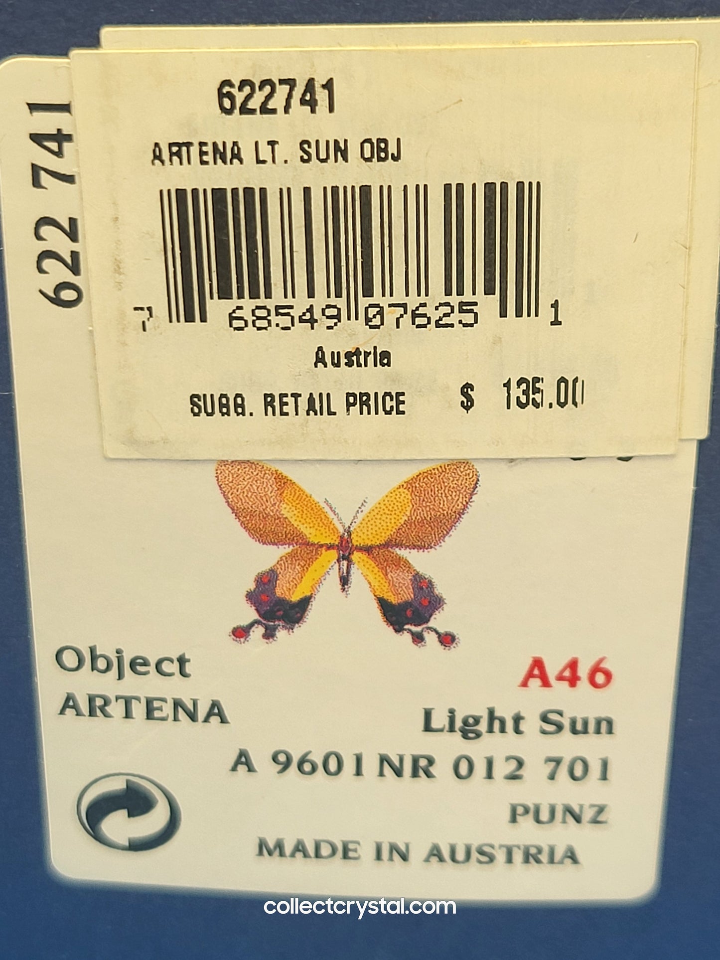 PARADISE BUGS OBJECT – BUTTERFLY ARTENA LIGHT SUN # 622741