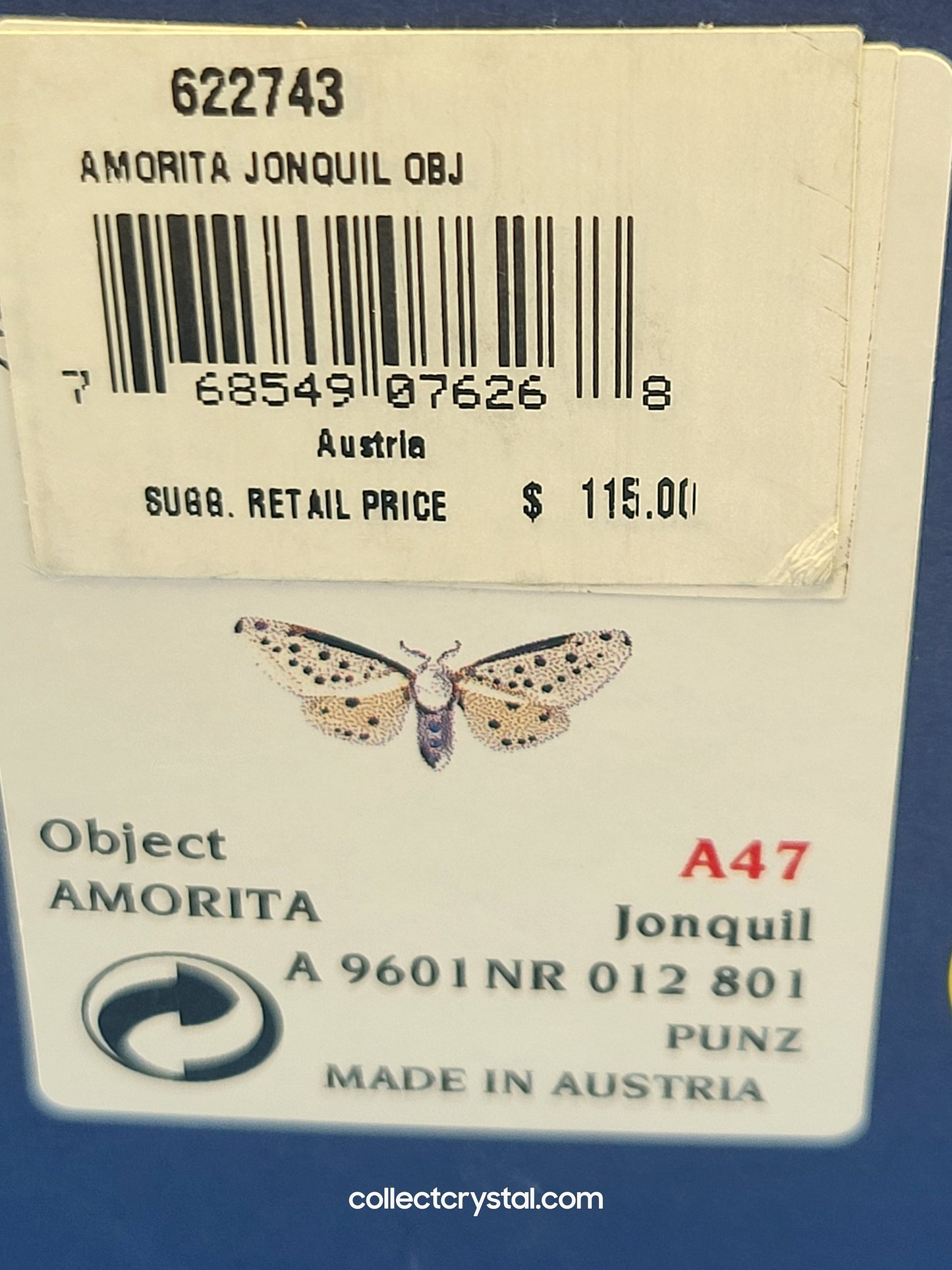 PARADISE BUGS OBJECT – BUTTERFLY AMORITA JONQUIL & Leaf  # 622743