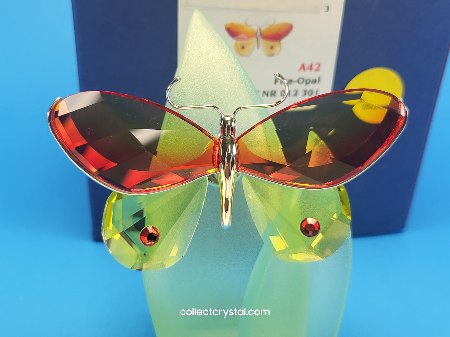PARADISE BUGS OBJECT – BUTTERFLY ARBOREA FIRE-OPAL & Leaf # 622733