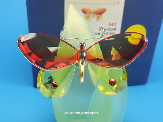 PARADISE BUGS OBJECT – BUTTERFLY ARBOREA FIRE-OPAL & Leaf # 622733