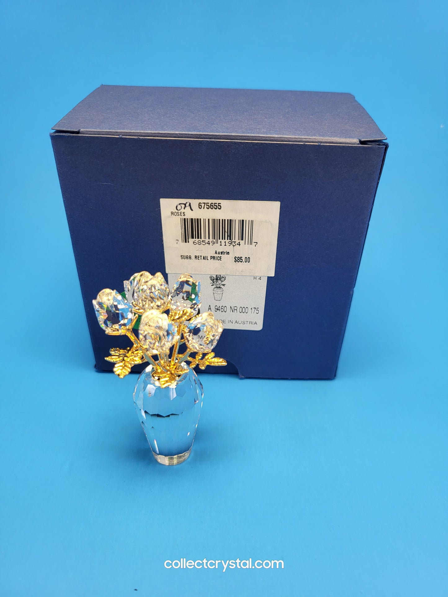 Memories Roses in vase gold # 675655 mib