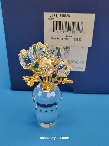 Memories Roses in vase gold # 675655 mib