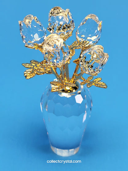 Memories Roses in vase gold # 675655 mib