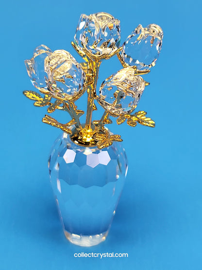 Memories Roses in vase gold # 675655 mib