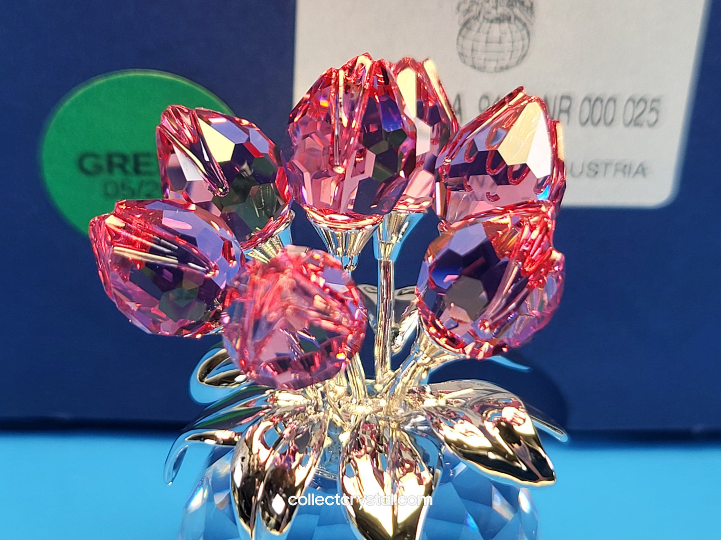 Memories Pink Tulips w Rhodium Leaves # 626874