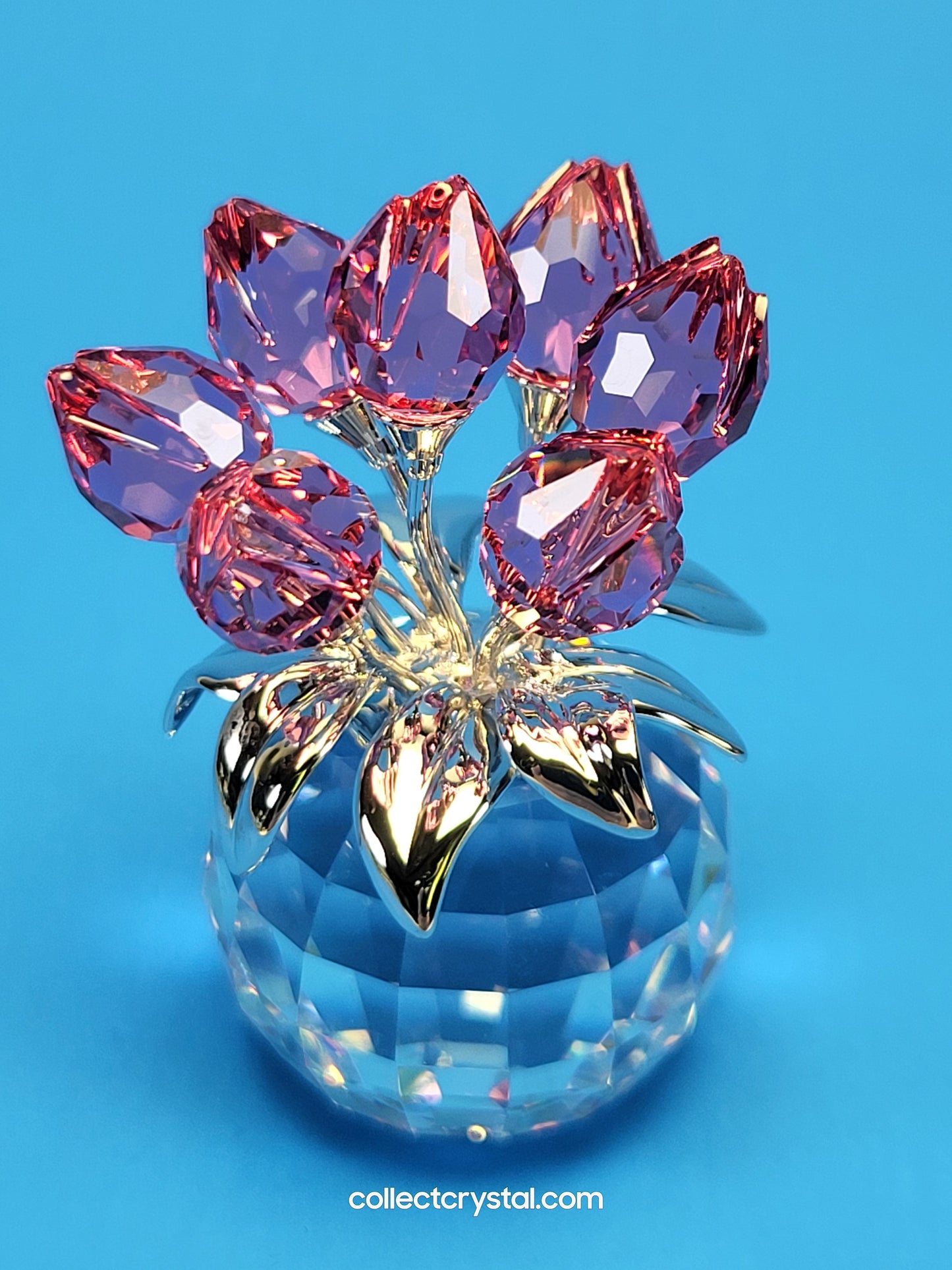 Memories Pink Tulips w Rhodium Leaves # 626874