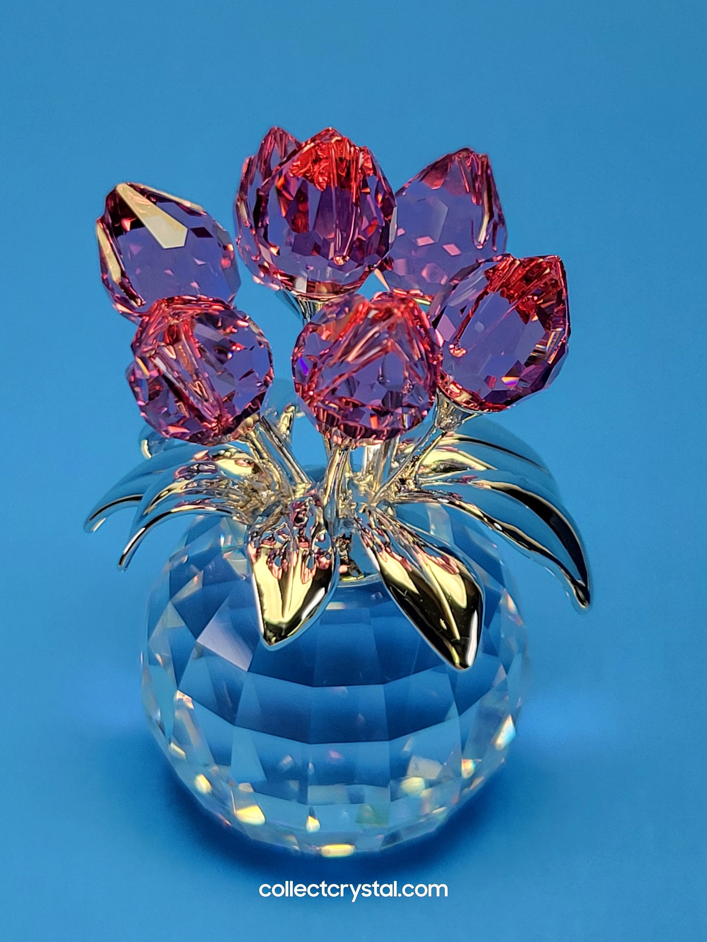 Memories Pink Tulips w Rhodium Leaves # 626874