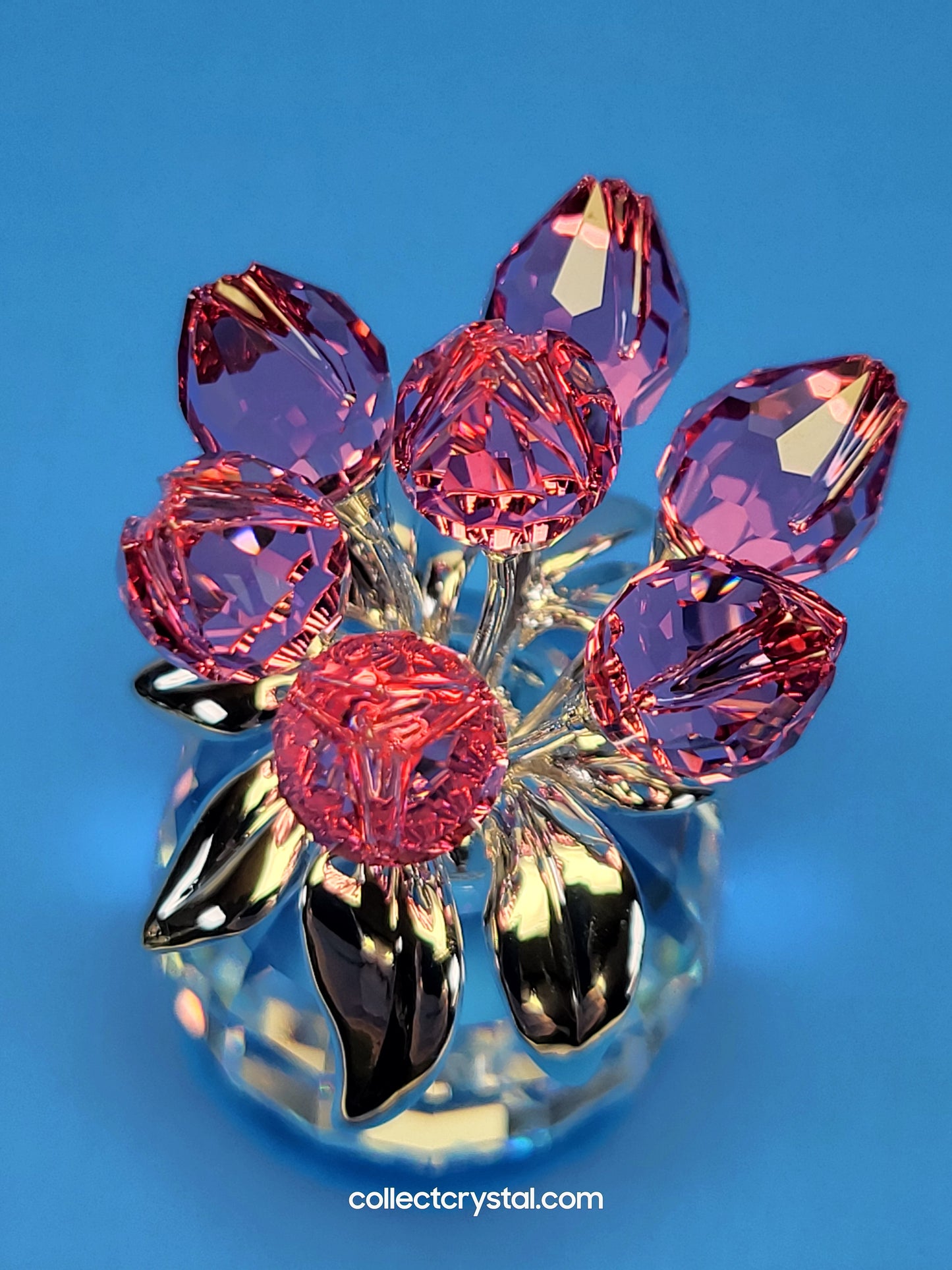 Memories Pink Tulips w Rhodium Leaves # 626874
