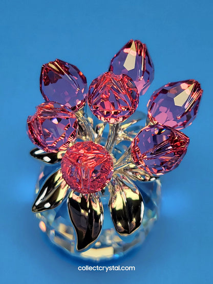 Memories Pink Tulips w Rhodium Leaves # 626874