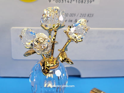 Memories Secrets Rose Bouquet in gold Vase w/ Stones,  # 210823