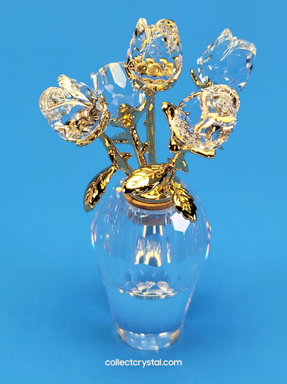 Memories Secrets Rose Bouquet in gold Vase w/ Stones,  # 210823