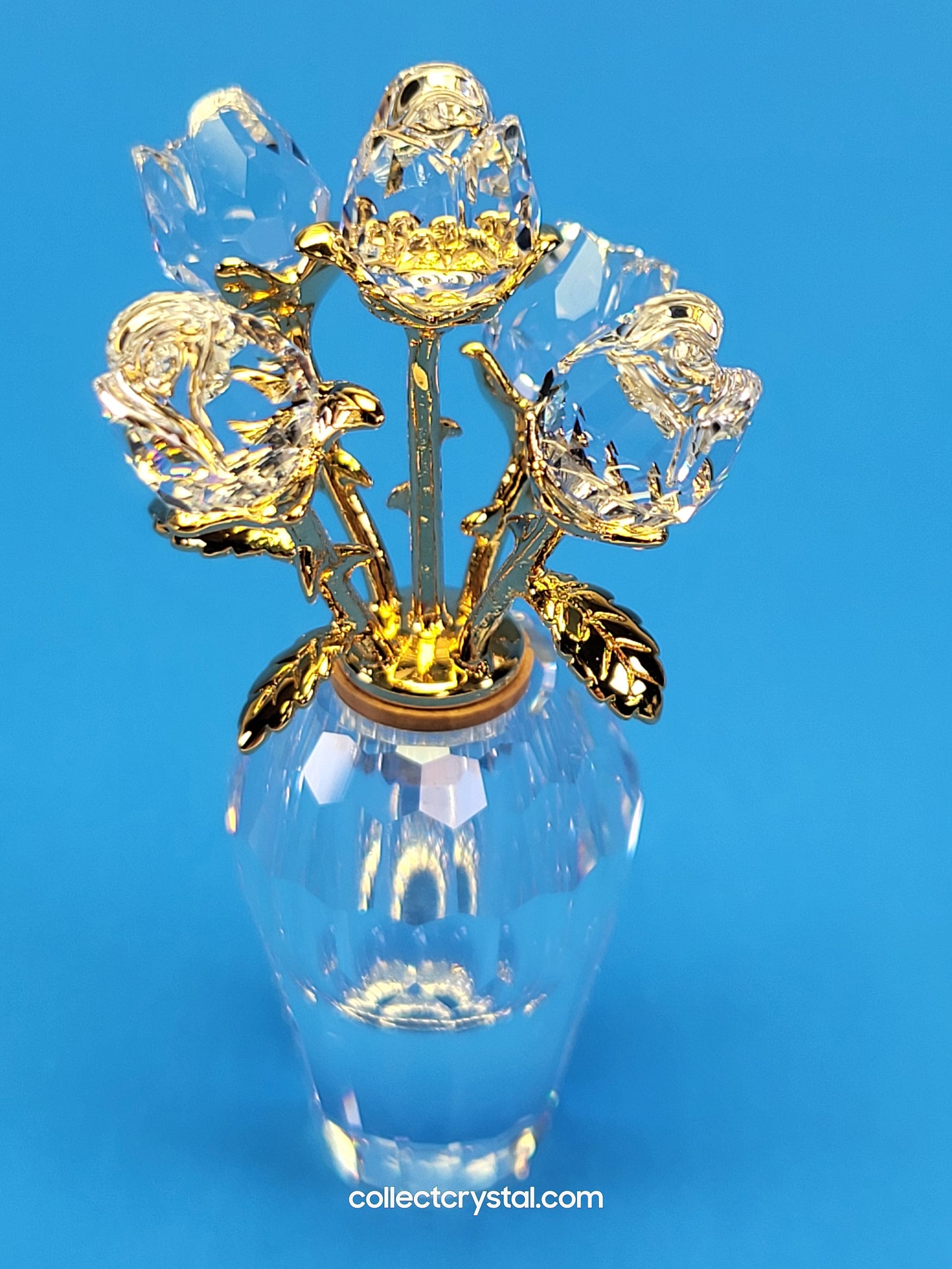 Memories Secrets Rose Bouquet in gold Vase w/ Stones,  # 210823