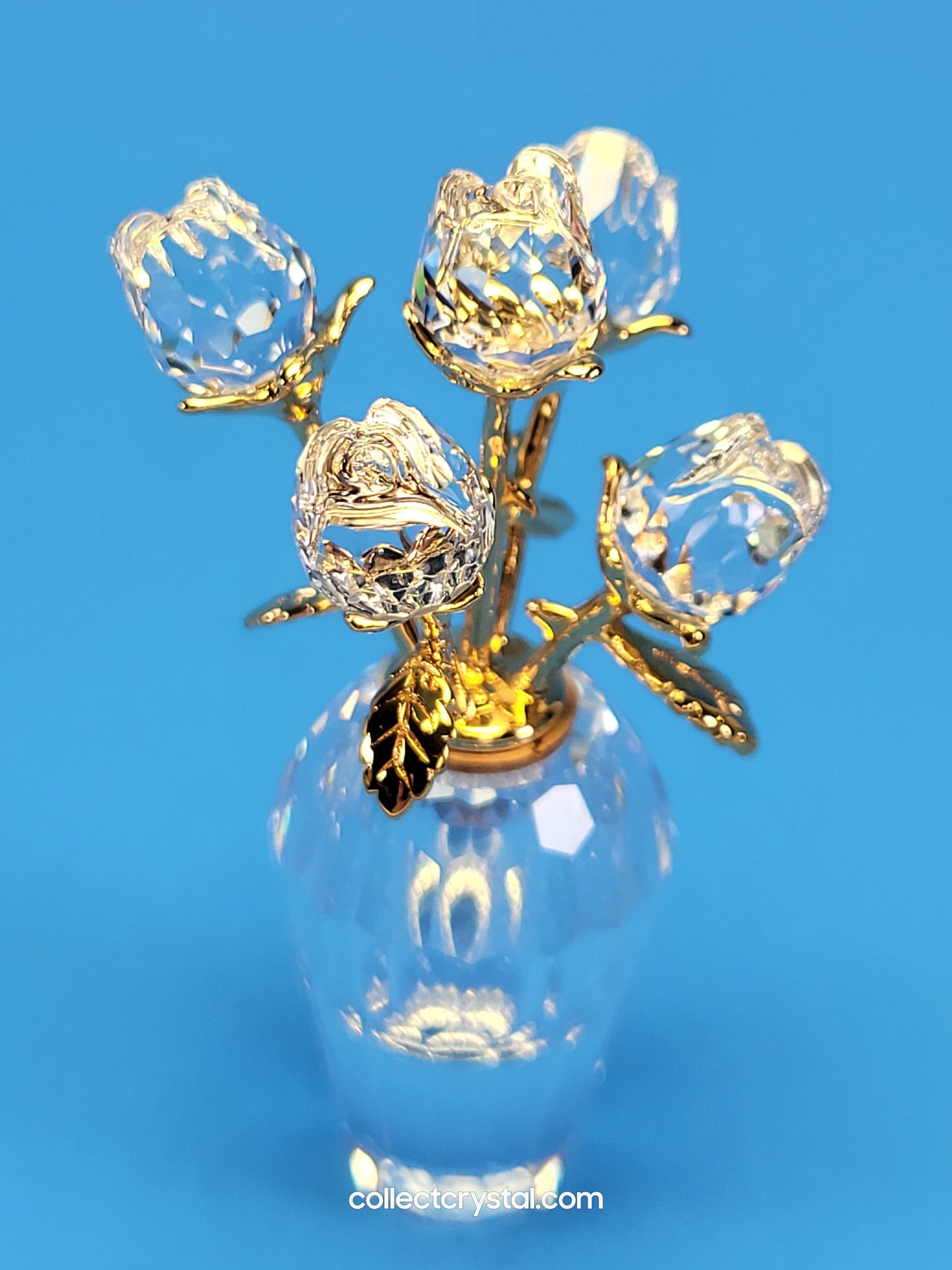 Memories Secrets Rose Bouquet in gold Vase w/ Stones,  # 210823