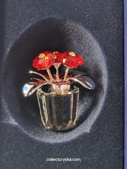 Happy Flower Figurine Memories RED Primula Rhodium # 718984