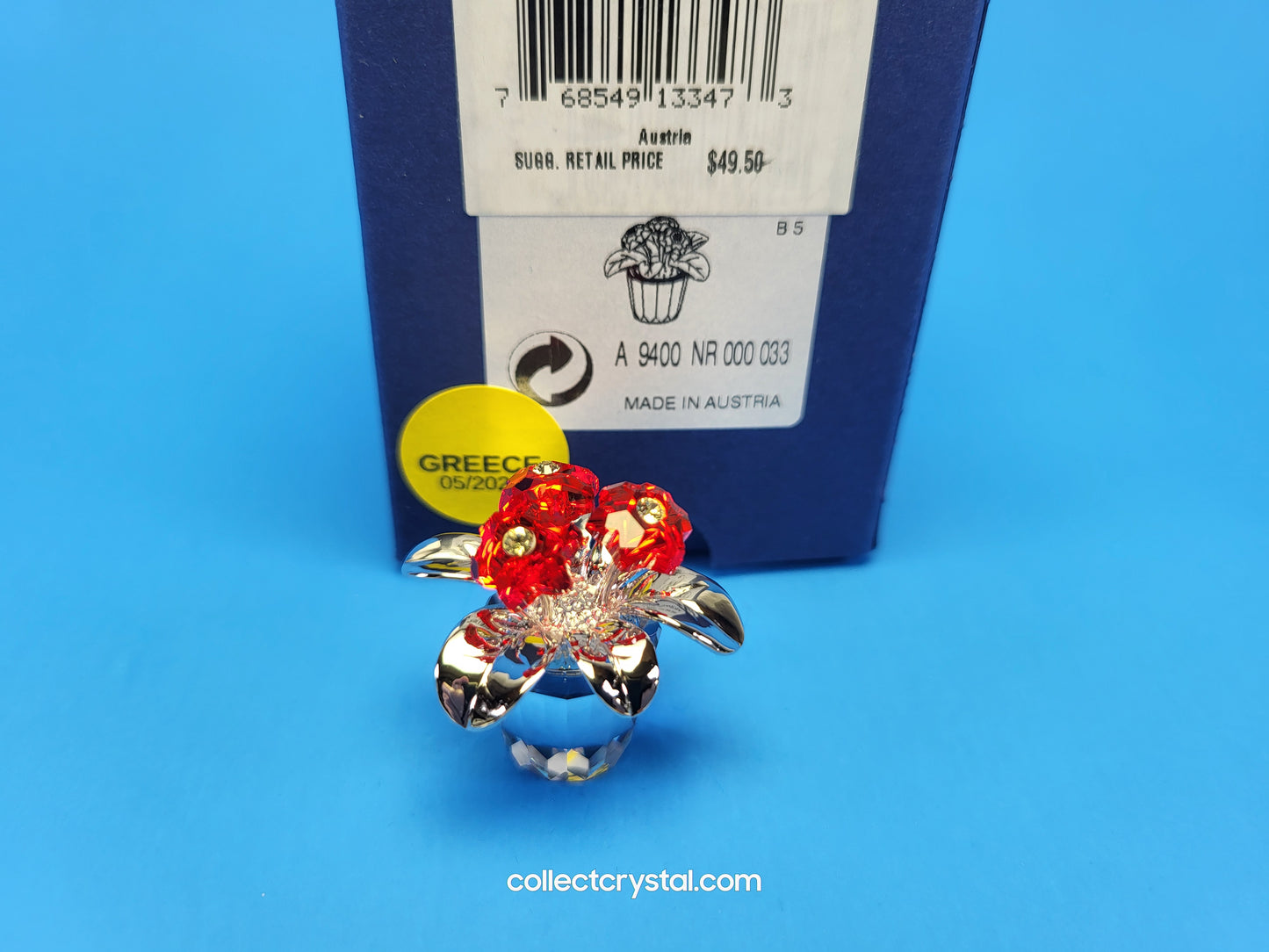 Happy Flower Figurine Memories RED Primula Rhodium # 718984