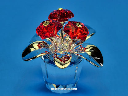Happy Flower Figurine Memories RED Primula Rhodium # 718984