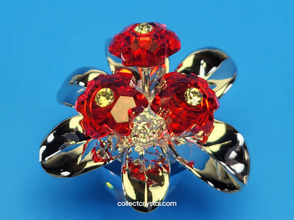 Happy Flower Figurine Memories RED Primula Rhodium # 718984