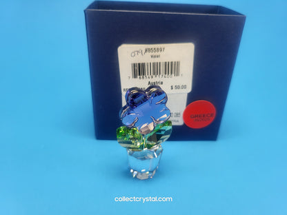 Happy Flower  - Violet Blue Flower in Clear pot # 855897
