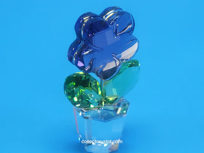 Happy Flower  - Violet Blue Flower in Clear pot # 855897
