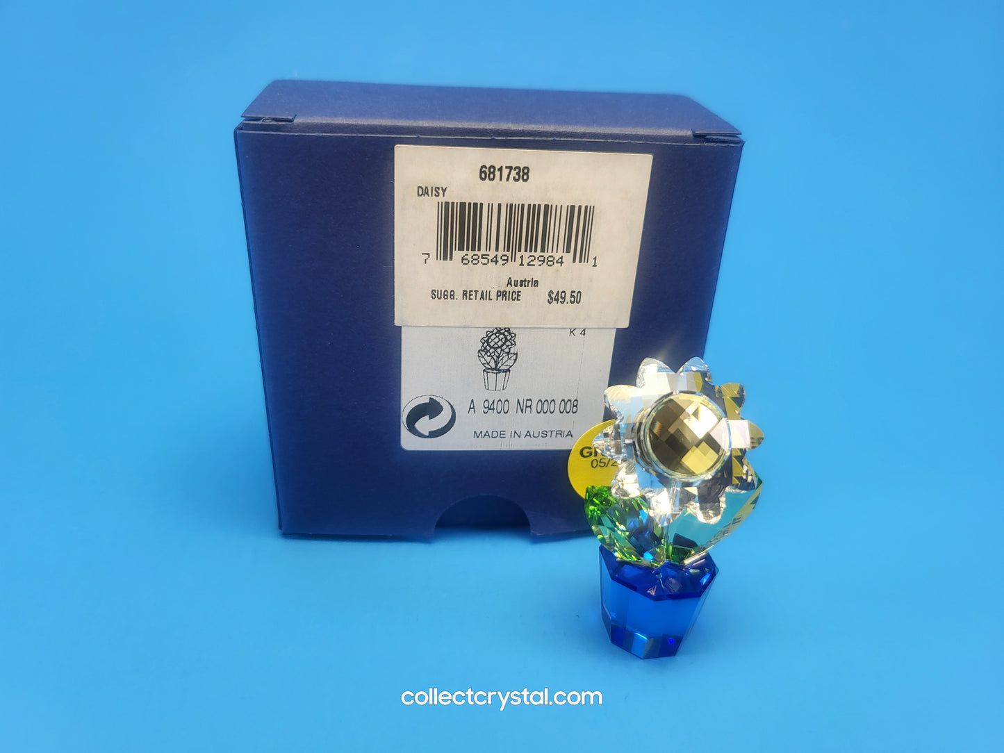 Happy Flowers # 631738 Clear Flower Blue Pot Yellow accent