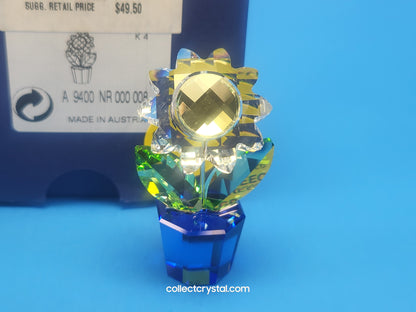 Happy Flowers # 631738 Clear Flower Blue Pot Yellow accent