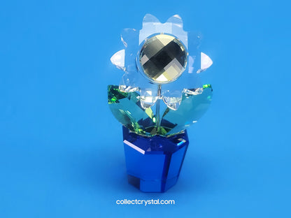 Happy Flowers # 631738 Clear Flower Blue Pot Yellow accent