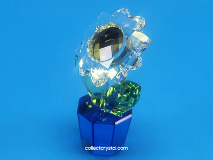 Happy Flowers # 631738 Clear Flower Blue Pot Yellow accent