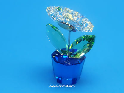 Happy Flowers # 631738 Clear Flower Blue Pot Yellow accent