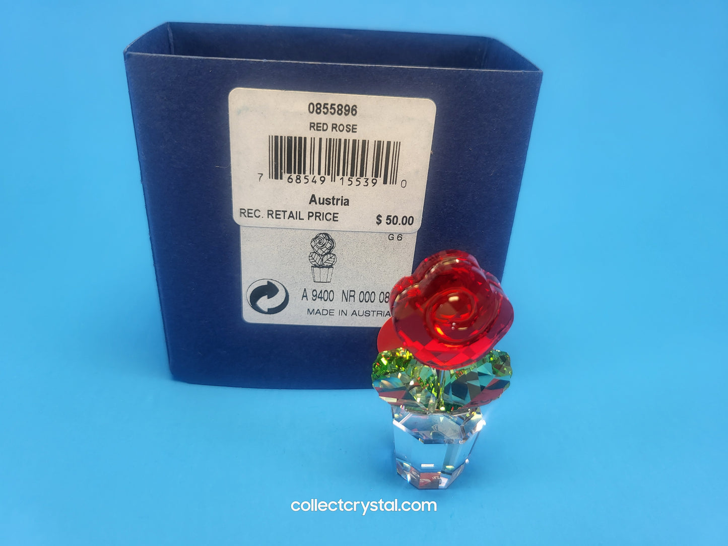 HAPPY FLOWERS - RED ROSE in clear pot # 855896 Mib