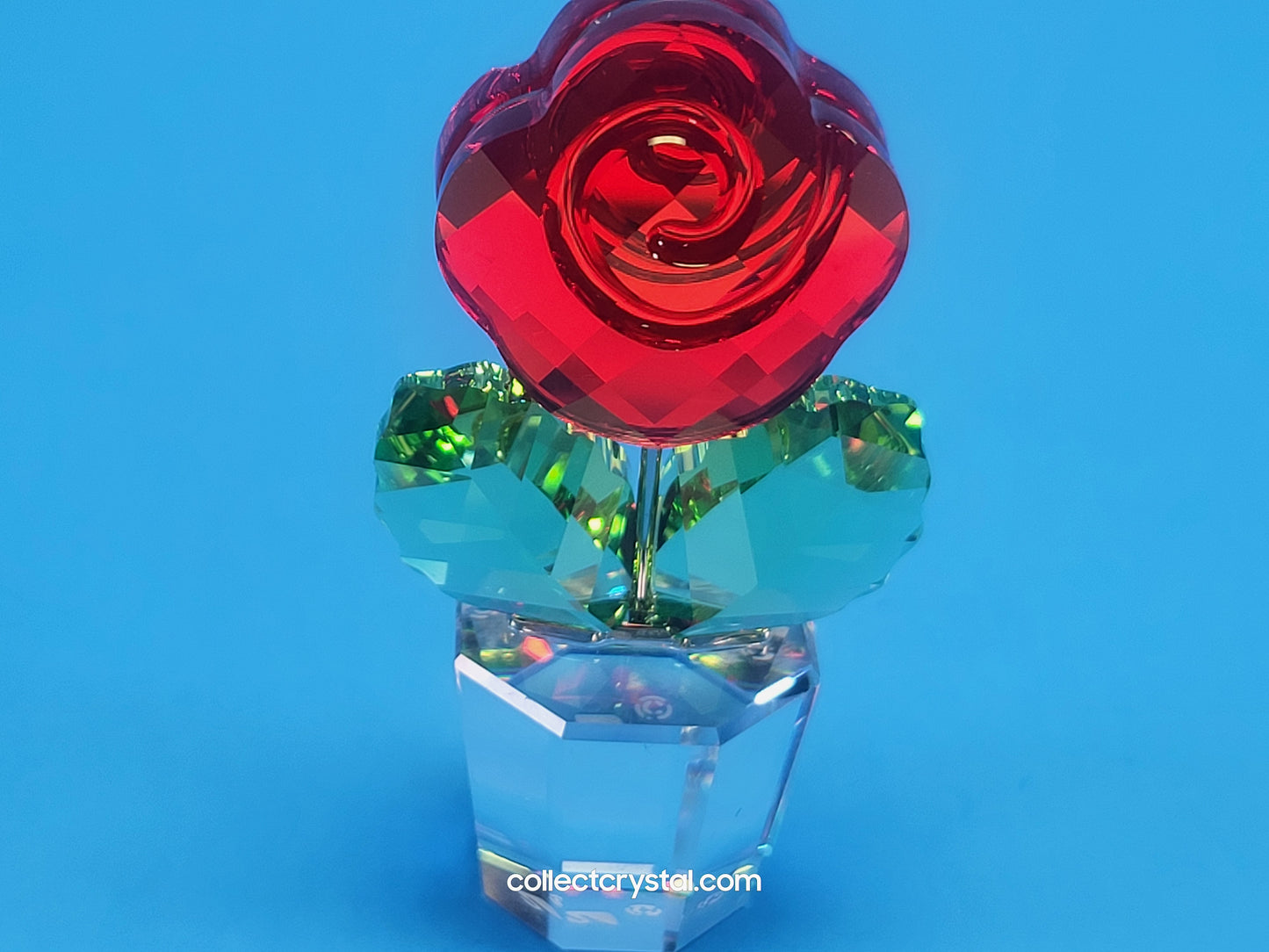 HAPPY FLOWERS - RED ROSE in clear pot # 855896 Mib