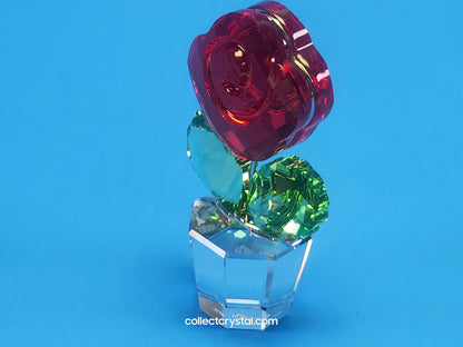 HAPPY FLOWERS - RED ROSE in clear pot # 855896 Mib
