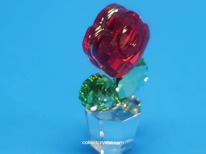 HAPPY FLOWERS - RED ROSE in clear pot # 855896 Mib