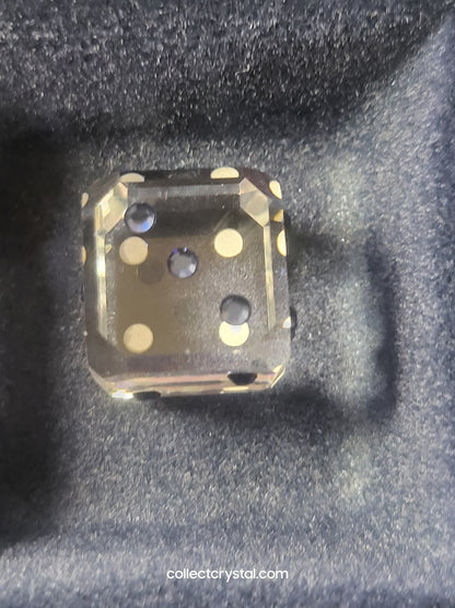 Crystal Clear A Die (1) Dice W Blue dots for Numbers # 294600