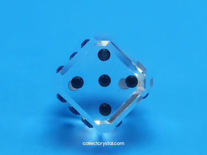 Crystal Clear A Die (1) Dice W Blue dots for Numbers # 294600