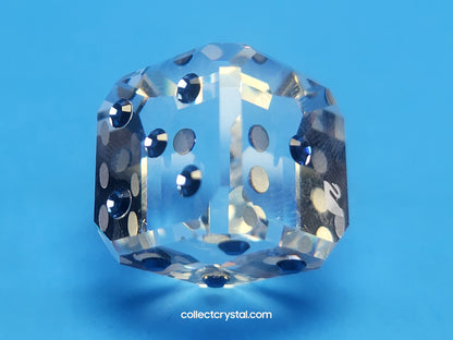 Crystal Clear A Die (1) Dice W Blue dots for Numbers # 294600