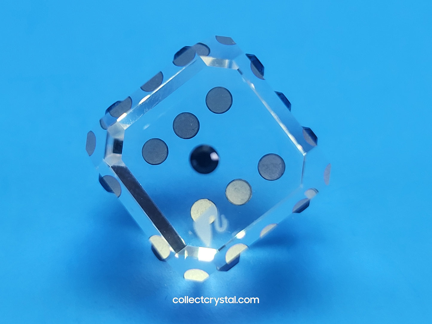 Crystal Clear A Die (1) Dice W Blue dots for Numbers # 294600