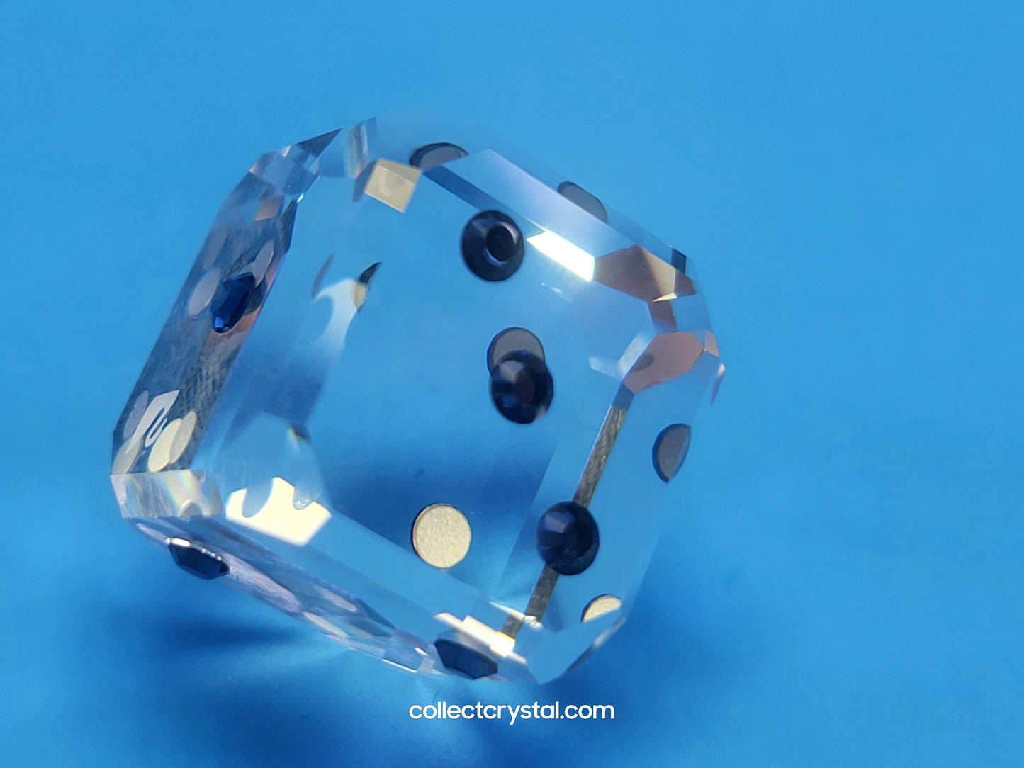 Crystal Clear A Die (1) Dice W Blue dots for Numbers # 294600