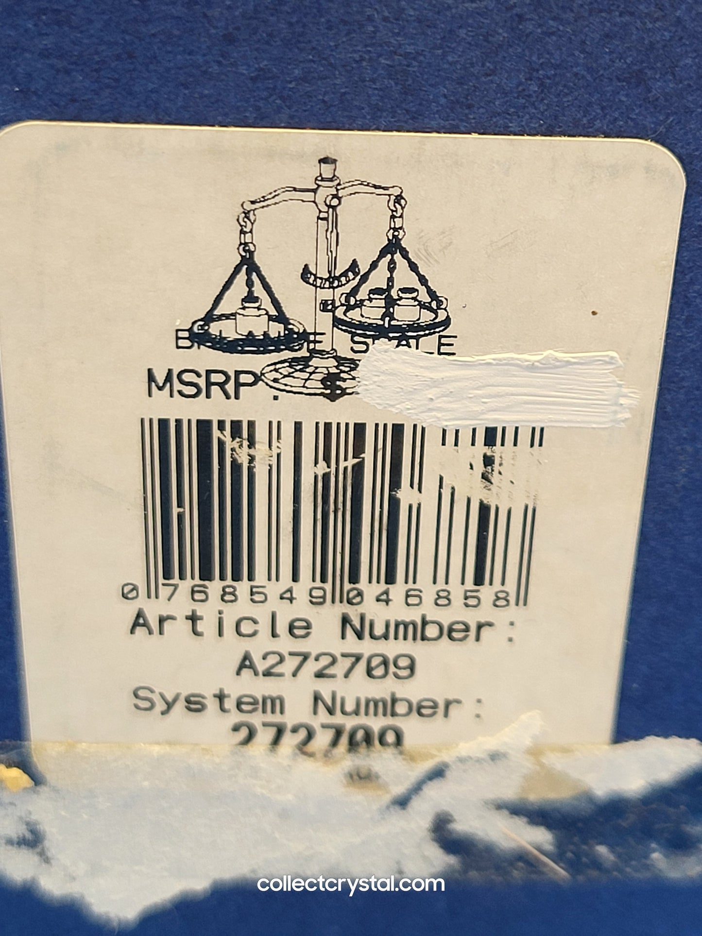 CRYSTAL MEMORIES – BALANCE SCALE GOLD 272709 MISSING 1 WEIGHT