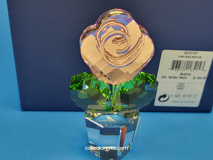 HAPPY FLOWER - MEDIUM - PINK ROSE W CLEAR POT # 872197