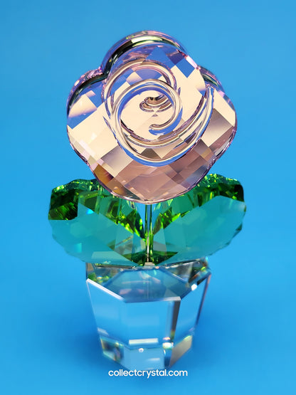 HAPPY FLOWER - MEDIUM - PINK ROSE W CLEAR POT # 872197
