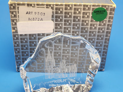 KOLN CATHEDRAL SOUVENIR REVERSED-ETCHED PAPERWEIGHT # 9503 M87 2A