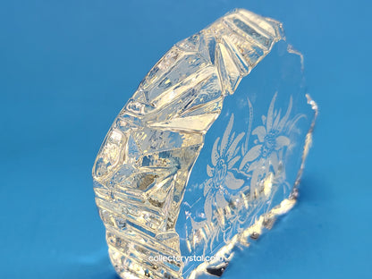 EDELWIESS FLOWERS SOUVENIR CRYSTAL REVERSED-ETCHED PAPERWEIGHT 9503 148 444