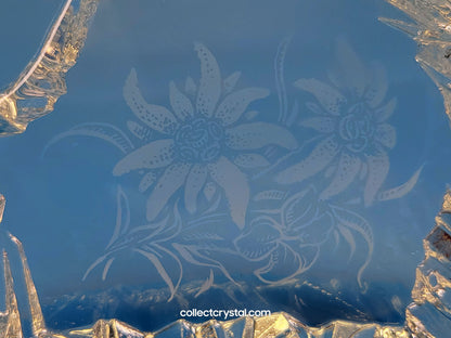 EDELWIESS FLOWERS SOUVENIR CRYSTAL REVERSED-ETCHED PAPERWEIGHT 9503 148 444