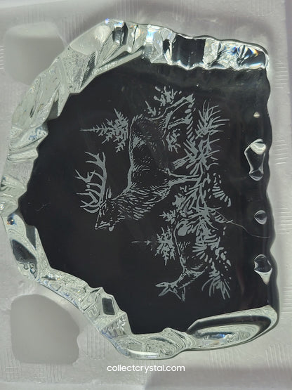 STAG SOUVENIR REVERSED-ETCHED PAPERWEIGHT # 9503 M842