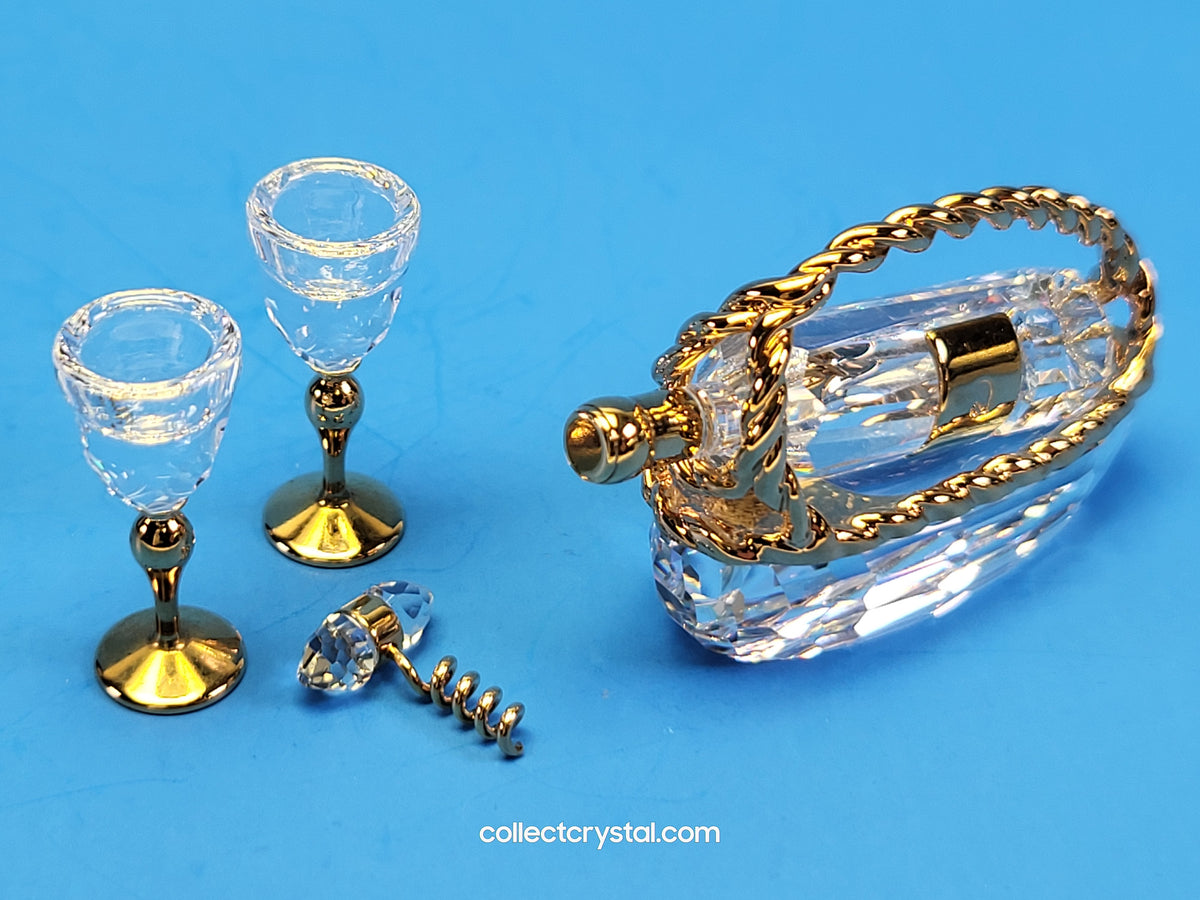 Memories - Wine Set - Gold - Basket, Bottle & Glass # 235676