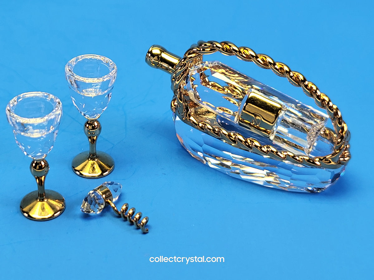 Memories - Wine Set - Gold - Basket, Bottle & Glass # 235676
