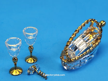Memories - Wine Set - Gold - Basket, Bottle & Glass # 235676