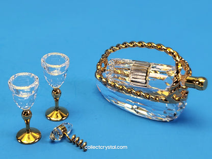 Memories - Wine Set - Gold - Basket, Bottle & Glass # 235676