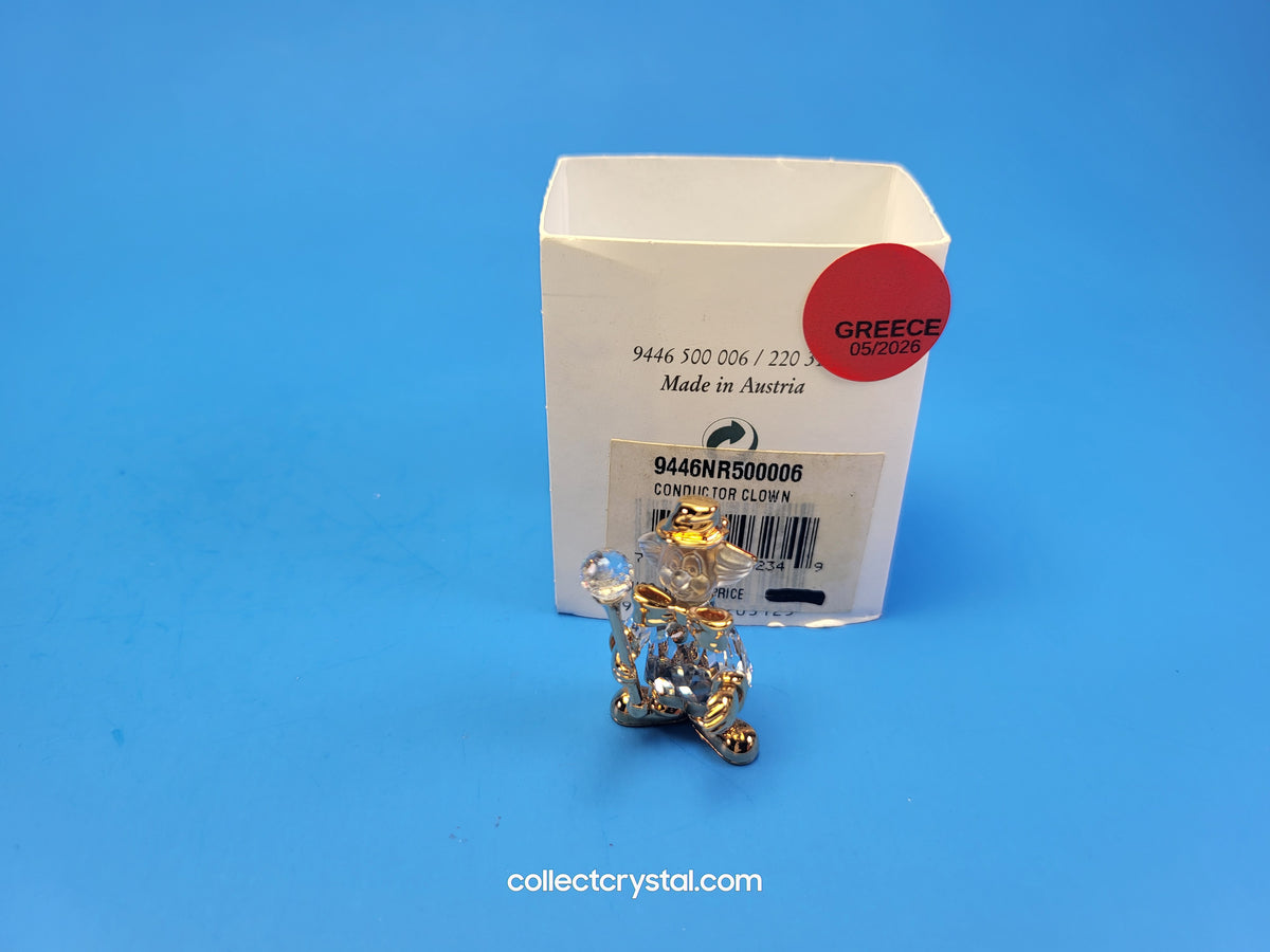 MEMORIES - Conductor Clown - Crystal and Gold BROOCH # 220312